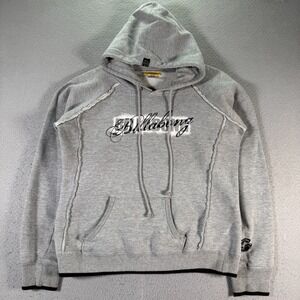 Vintage Billabong Hoodie Sweatshirt Womens Large Gray Fleece Surf Skate Logo Y2K